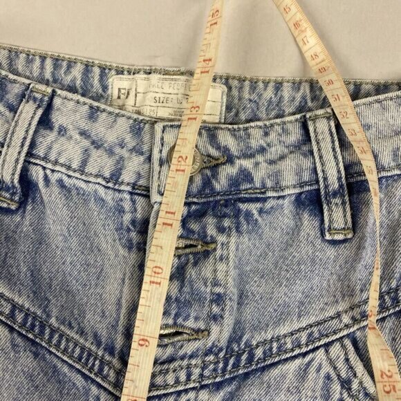 Free People Barrell Acid Stone Washed Exposed button Fly denim Jeans Size 29 - Picture 8 of 9